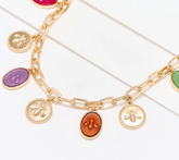 Joan Rivers Gold Tone Bee Intaglio Drops Necklace